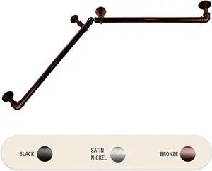 1 inch Blackout Corner Curtain Rod 28-48 inch - Bronze