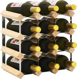 vidaXL Wine Rack for 12 Bottles Solid Pinewood