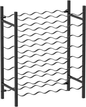 vidaXL Wine Rack for 48 Bottles Black Metal