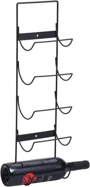 vidaXL Wall Mounted Wine Rack for 5 Bottles Black Iron