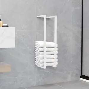 vidaXL Towel Rack White 4.9"x4.9"x23.6" Steel