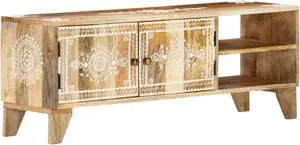 vidaXL TV Cabinet 43.3"x11.8"x15.7" Solid Wood Mango