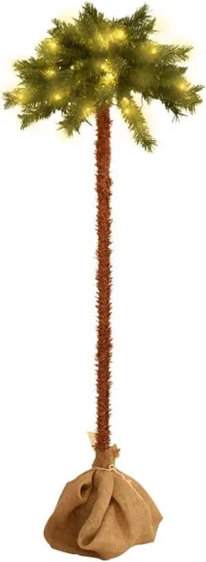 vidaXL Artificial Palm Tree with LEDs 70.9"