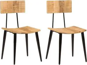 vidaXL Dining Chairs 2 pcs 17.3"x15.7"x31.5" Solid Wood Mango