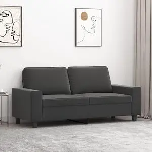 vidaXL 2-Seater Sofa Dark Gray 55.1" Microfiber Fabric