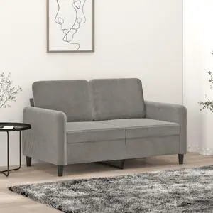 vidaXL 2-Seater Sofa Light Gray 47.2" Velvet