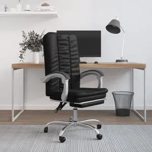 vidaXL Reclining Office Chair Black Faux Leather