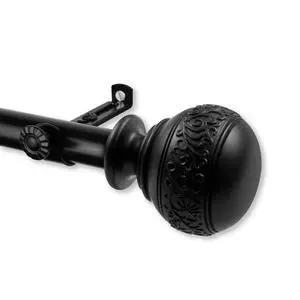 Caliendra Curtain Rod 3/4 inch dia. 120-170" - Black