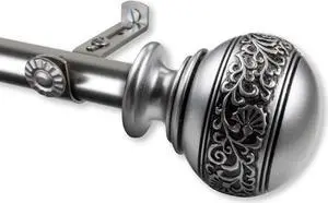 Caliendra Curtain Rod 3/4 inch dia. 48-84" - Satin Nickel