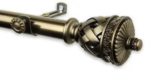 Araceli Curtain Rod 3/4 inch dia. 48-84" - Antique Brass