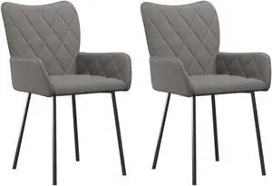 vidaXL Dining Chairs 2 pcs Light Gray Fabric