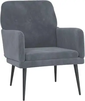 vidaXL Armchair Dark Gray 24.4"x31.1"x31.1" Velvet