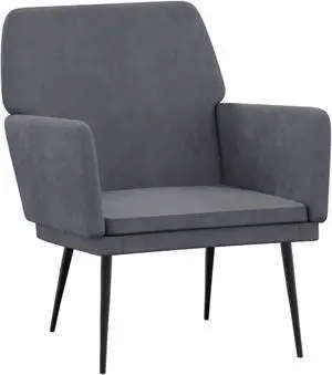 vidaXL Armchair Dark Gray 24.4"x31.1"x31.1" Velvet