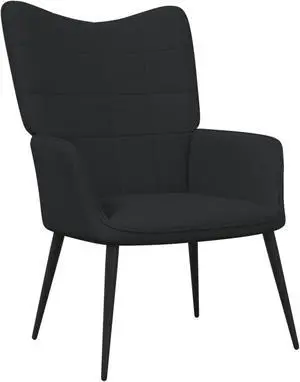 vidaXL Relaxing Chair Black Fabric