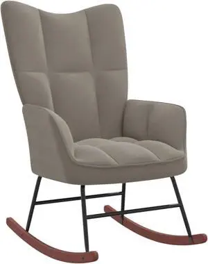 vidaXL Rocking Chair Light Gray Velvet