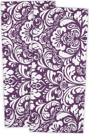 DAMASK DISHTOWEL Set of 2 EGGPLANT