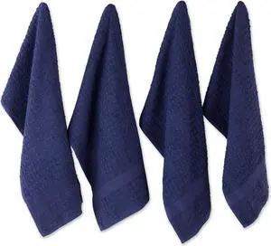 DII Dishtowel Set, Waffle Terry Collection, 15x26-inches, Blue