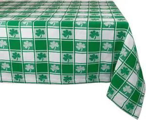 DII Shamrock Woven Check Tablecloth