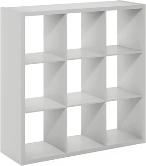 Furinno Cubicle Open Back Decorative Cube Storage Organizer, 9-Cube, Light Grey Furinno Cubicle Open Back Decorative Cube Storage Organizer, 9-Cube, Light Grey