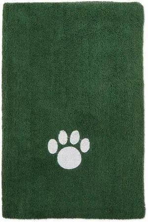 DII Hunter Green Embroidered Paw Pet Towel