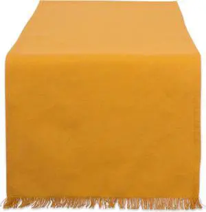 DII Solid Pumpkin Spice Heavyweight Fringed Table Runner 14x108