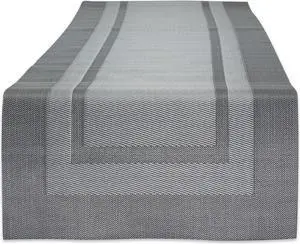 DII Gray PVC Doubleframe Table Runner 14x72
