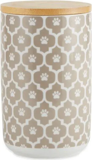DII Stone Paw Lattice Print Ceramic Treat Canister