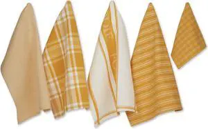 DII Asst Honey Gold Foodie Dishtowel And Dishcloth 5 Piece
