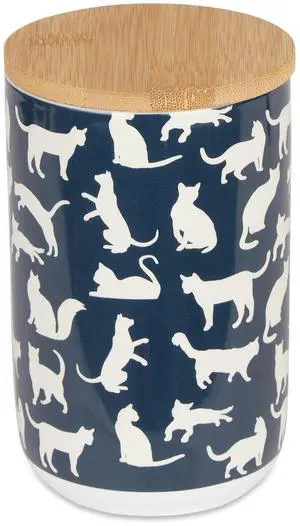 DII Cats Meow Navy  Ceramic Treat Canister