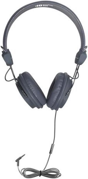 50 Pack of Favoritz - Gray Headset - Mid Size Ear Cup, Wide headband with soft leatherette ear cushions. 5' straight cord with 3.5mm TRRS plug, In-Line Mic