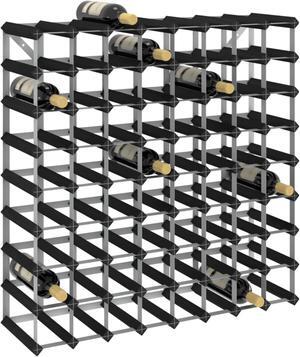 vidaXL Wine Rack for 72 Bottles Black Solid Pine Wood