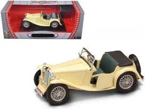 1947 MG TC Midget Yellow 1/18 Diecast Model Car by Road Signature