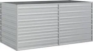 vidaXL Raised Garden Bed Raised Flower Bed Galvanized Steel Planter Silver