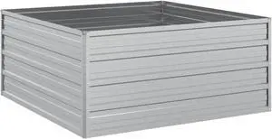 vidaXL Garden Raised Bed 39.4"x39.4"x17.7" Galvanized Steel Silver