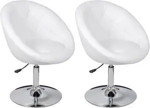 vidaXL Bar Stools 2 pcs White Faux Leather