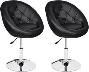 vidaXL Bar Stools 2 pcs Black Faux Leather