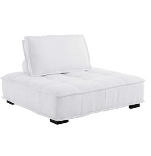 Saunter Tufted Fabric Armless Chair