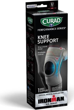 Supports: CURAD Performance Series IRONMAN Knee Support with Spiral Stabilizers, Reversible, Universal Size