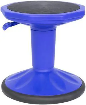 Carter Adjustable Height Kids Flexible Active Stool for Classroom and Home with Non-Skid Bottom in Blue, 14" - 18" Seat Height
