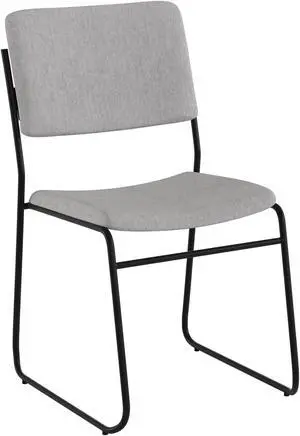 HERCULES Series 500 lb. Capacity High Density Gray Fabric Stacking Chair with Sled Base