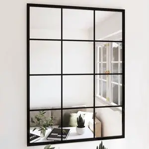 vidaXL Wall Mirror Black 31.5"x23.6" Metal vidaXL Wall Mirror Black 31.5"x23.6" Metal
