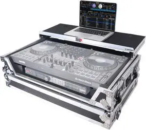 ProX XS-DDJFLX10WLT Flight Style Road Case For Pioneer DDJ-FLX10 DJ Controller with Laptop Shelf 1U Rack Space and Wheels