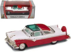 1955 Ford Crown Victoria Red and White 1/43 Diecast Model Car by Road Signature