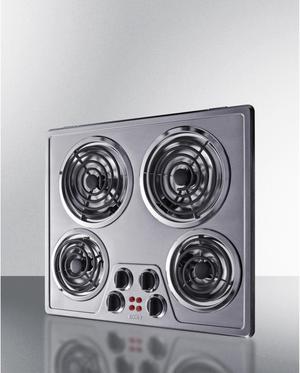 24" Wide 240V 4-Burner Coil Cooktop