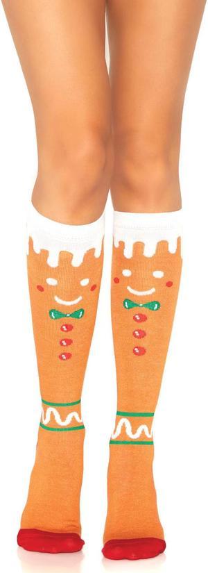 Leg Avenue Gingerbread man knee high sock Multicolor Color
