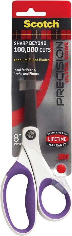 Scotch Precision Ultra-Edge Titanium Scissors, Pointed Tip, 8 Inch, Assorted Colors