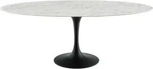 Lippa 78" Oval Artificial Marble Dining Table