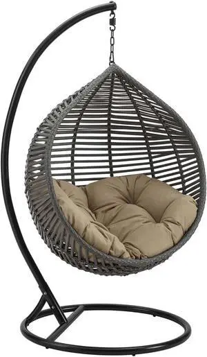 Garner Teardrop Outdoor Patio Swing Chair Gray Mocha
