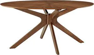 Crossroads 63" Oval Wood Dining Table Walnut