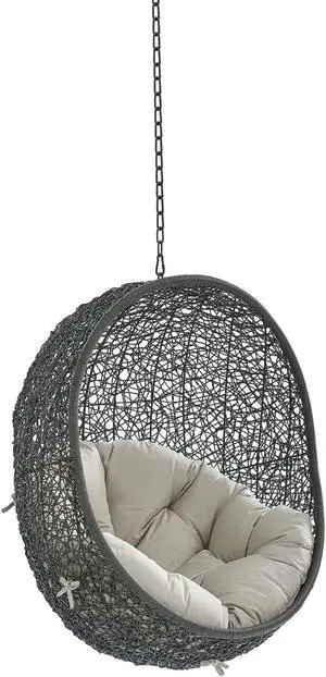 Hide Sunbrella Fabric Swing Outdoor Patio Lounge Chair Without Stand Gray Beige